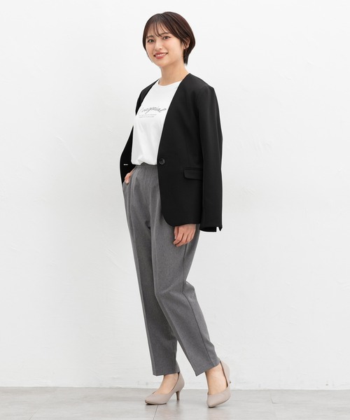 Honeys（ハニーズ）の「【美ージー・ストレッチ・マシンウォッシャブル・イージーケア】美ージーテーパード（股下６０ｃｍ）（スラックス・レディース・ダークベージュ/グリーン/ネイビー/ヘザーチャコール/ブラック/キャメル・S/M/L/3L/SS/LL）」の17枚目の写真