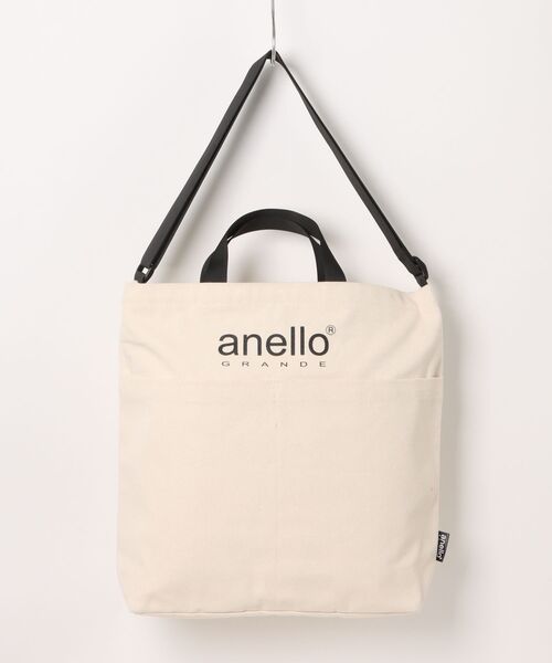 and it_(アンドイット)の「anello コットンキャンバスCT 2WAYトートバッグ(トートバッグ・レディース・アイボリー/ブラック/ベージュ・FREE)」の1枚目の写真