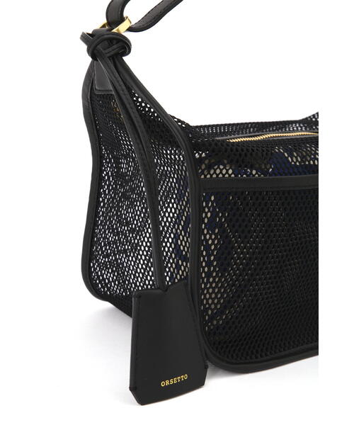 ORSETTO（オルセット）の「【ORSETTO】ナイロンメッシュバッグ（ハンドバッグ・レディース・ブラック/ホワイト系その他・ﾌﾘ-）」の6枚目の写真