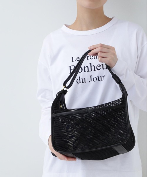 ORSETTO（オルセット）の「【ORSETTO】ナイロンメッシュバッグ（ハンドバッグ・レディース・ブラック/ホワイト系その他・ﾌﾘ-）」の2枚目の写真