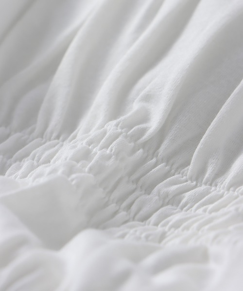 DRESSLAVE（ドレスレイブ）の「cotton shirring asymmetry pullover(コットンシャーリングアシンメトリープルオーバー)（Tシャツ/カットソー・レディース・ブラック/ホワイト・38）」の12枚目の写真