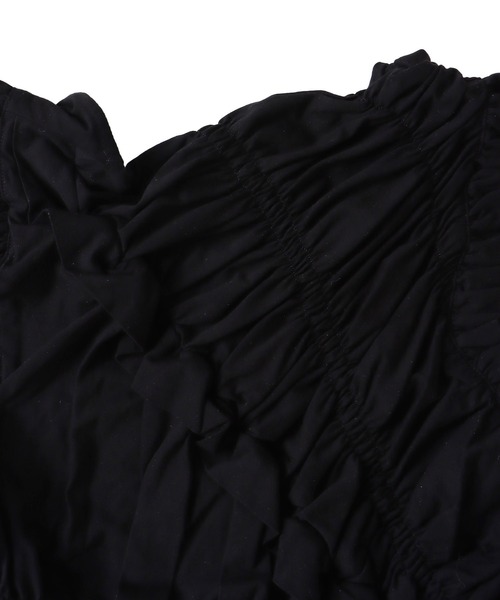 DRESSLAVE（ドレスレイブ）の「cotton shirring asymmetry pullover(コットンシャーリングアシンメトリープルオーバー)（Tシャツ/カットソー・レディース・ブラック/ホワイト・38）」の18枚目の写真