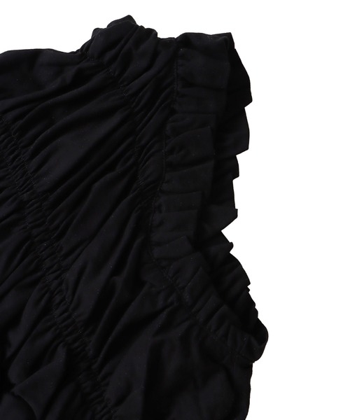 DRESSLAVE（ドレスレイブ）の「cotton shirring asymmetry pullover(コットンシャーリングアシンメトリープルオーバー)（Tシャツ/カットソー・レディース・ブラック/ホワイト・38）」の19枚目の写真