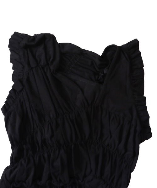 DRESSLAVE（ドレスレイブ）の「cotton shirring asymmetry pullover(コットンシャーリングアシンメトリープルオーバー)（Tシャツ/カットソー・レディース・ブラック/ホワイト・38）」の10枚目の写真