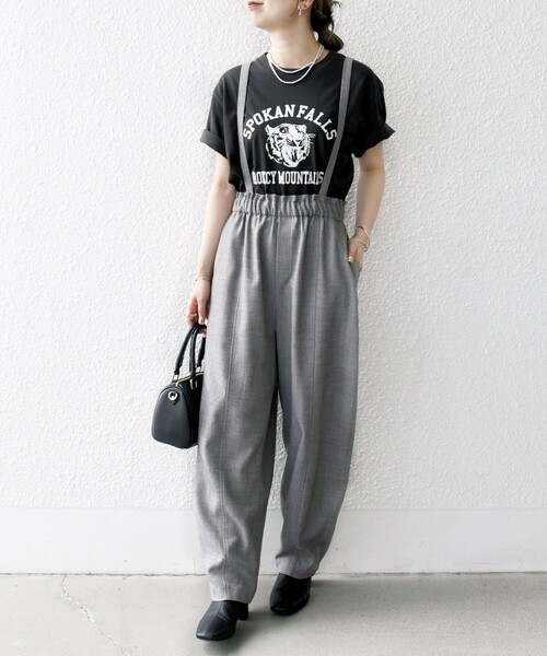 SHIPS any:〈洗濯機可能〉ウーステッド サスペンダー付き バルーン パンツ