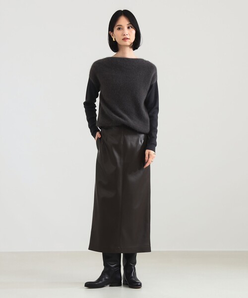 ビームスの百名品】フェイクレザー セミタイトスカート（スカート