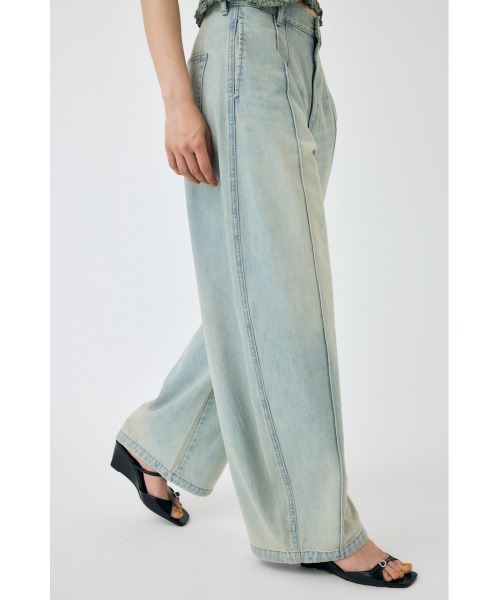 MOUSSY(マウジー)の「PIN TUCK COCOON STRAIGHT(デニムパンツ・レディース・ワンウォッシュ/ライトブルー・0/1/2)」の8枚目の写真