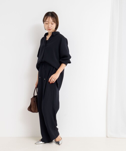 NOLLEY’S Sophi（ノーリーズソフィ）の「《セットアップ対応》ウォッシャブルダブルクロスサテンイージーワイドパンツ（その他パンツ・レディース・ブラウン/ブラック/キナリ/ネイビー・34/36/38/39）」の6枚目の写真