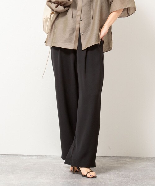 NOLLEY’S Sophi（ノーリーズソフィ）の「《セットアップ対応》ウォッシャブルダブルクロスサテンイージーワイドパンツ（その他パンツ・レディース・ブラウン/ブラック/キナリ/ネイビー・34/36/38/39）」の12枚目の写真
