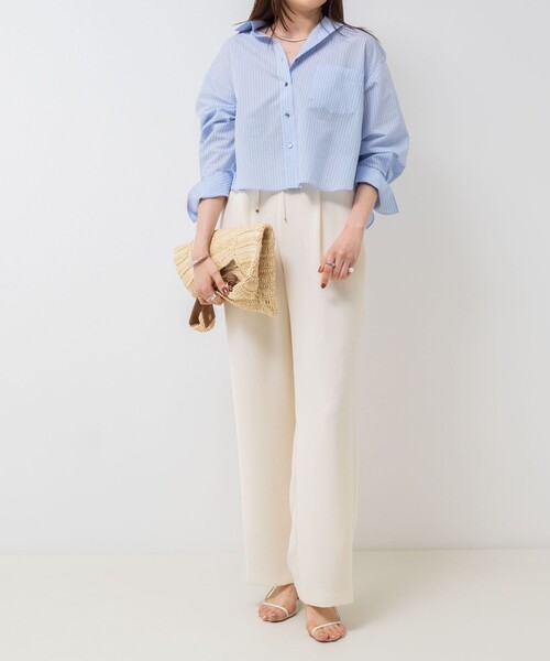 NOLLEY’S Sophi（ノーリーズソフィ）の「《セットアップ対応》ウォッシャブルダブルクロスサテンイージーワイドパンツ（その他パンツ・レディース・ブラウン/ブラック/キナリ/ネイビー・34/36/38/39）」の9枚目の写真