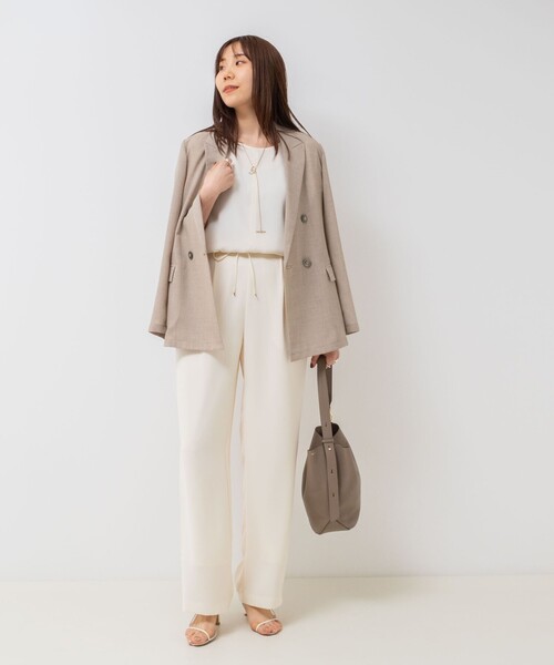 NOLLEY’S Sophi（ノーリーズソフィ）の「《セットアップ対応》ウォッシャブルダブルクロスサテンイージーワイドパンツ（その他パンツ・レディース・ブラウン/ブラック/キナリ/ネイビー・34/36/38/39）」の18枚目の写真