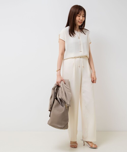 NOLLEY’S Sophi（ノーリーズソフィ）の「《セットアップ対応》ウォッシャブルダブルクロスサテンイージーワイドパンツ（その他パンツ・レディース・ブラウン/ブラック/キナリ/ネイビー・34/36/38/39）」の17枚目の写真