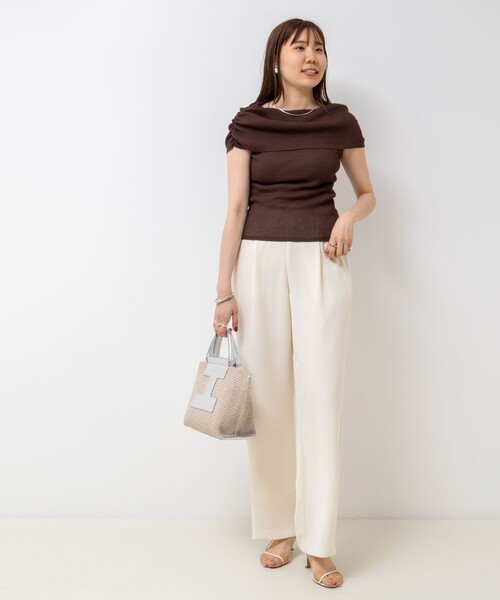 NOLLEY’S Sophi（ノーリーズソフィ）の「《セットアップ対応》ウォッシャブルダブルクロスサテンイージーワイドパンツ（その他パンツ・レディース・ブラウン/ブラック/キナリ/ネイビー・34/36/38/39）」の16枚目の写真