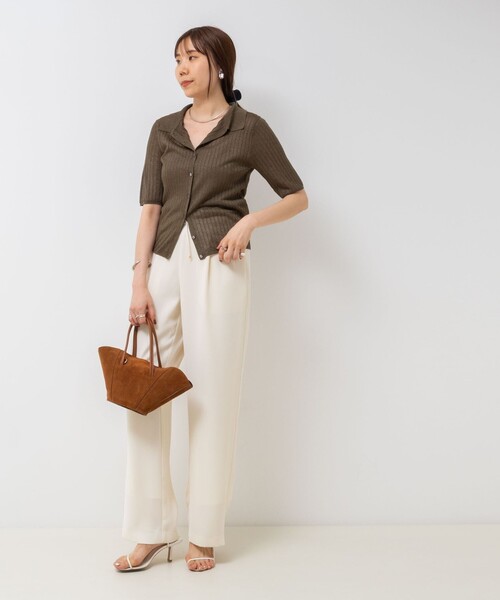 NOLLEY’S Sophi（ノーリーズソフィ）の「《セットアップ対応》ウォッシャブルダブルクロスサテンイージーワイドパンツ（その他パンツ・レディース・ブラウン/ブラック/キナリ/ネイビー・34/36/38/39）」の15枚目の写真