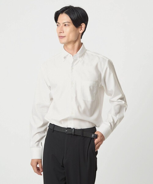 green label relaxing(グリーンレーベルリラクシング)の「コットン ロイヤルオックス ボタンダウン ドレスシャツ -形態安定-(シャツ/ブラウス・メンズ・ライトブルー/ホワイト・XL/S/M/L)」の1枚目の写真