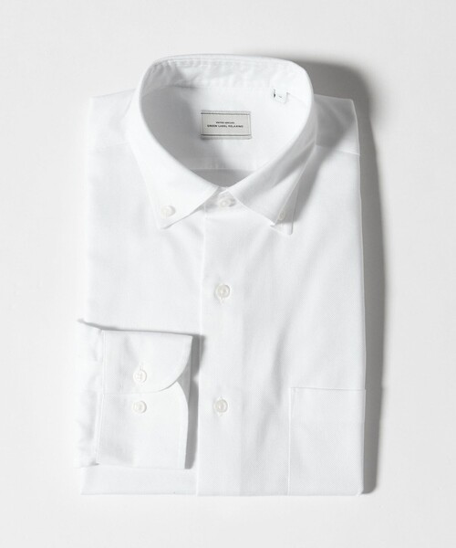 green label relaxing(グリーンレーベルリラクシング)の「コットン ロイヤルオックス ボタンダウン ドレスシャツ -形態安定-(シャツ/ブラウス・メンズ・ライトブルー/ホワイト・XL/S/M/L)」の4枚目の写真