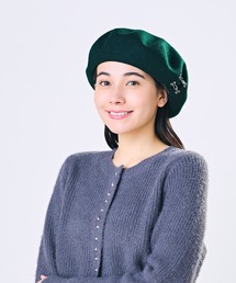 カシラ　ベレー帽　オリーブグリーン CA4LA（カシラ）の「COJICOJI x CA4LA BERET（ハンチング/ベレー