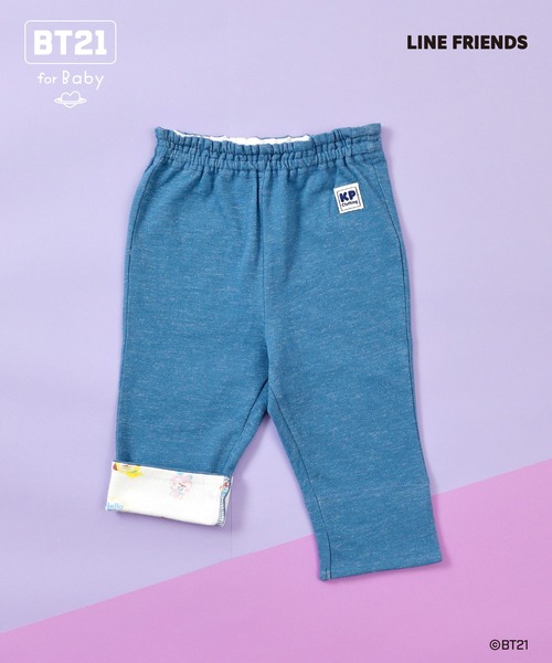 KP(ケーピー)の「【BT21】デニム風ニットツイル7分丈パンツ(その他パンツ・キッズ・ネイビー/ブルー・80cm/90cm)」の2枚目の写真