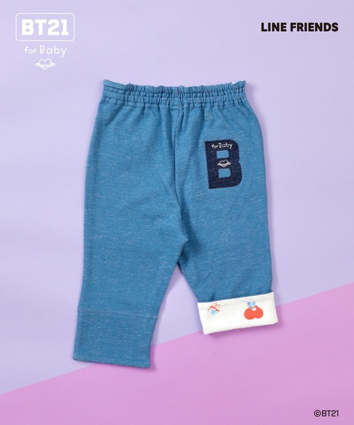 KP(ケーピー)の「【BT21】デニム風ニットツイル7分丈パンツ(その他パンツ・キッズ・ネイビー/ブルー・80cm/90cm)」の3枚目の写真