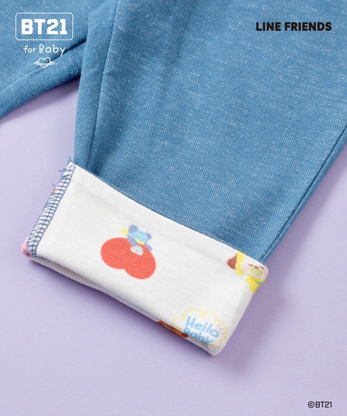 KP(ケーピー)の「【BT21】デニム風ニットツイル7分丈パンツ(その他パンツ・キッズ・ネイビー/ブルー・80cm/90cm)」の4枚目の写真