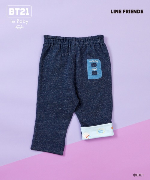 KP(ケーピー)の「【BT21】デニム風ニットツイル7分丈パンツ(その他パンツ・キッズ・ネイビー/ブルー・80cm/90cm)」の7枚目の写真