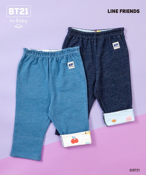 KP(ケーピー)の「【BT21】デニム風ニットツイル7分丈パンツ(その他パンツ・キッズ・ネイビー/ブルー・80cm/90cm)」の11枚目の写真