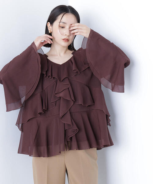 セール】◇ラッフルフリルチュニックブラウス（シャツ/ブラウス