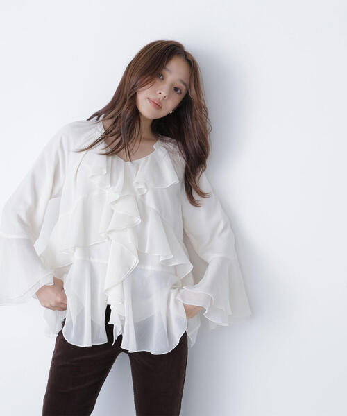 セール】◇ラッフルフリルチュニックブラウス（シャツ/ブラウス
