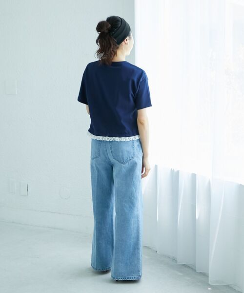 tシャツ komatsu.裾レースクロップドTシャツ レディース komatsu.裾レースクロップドTシャツ（Tシャツ/カットソー）｜le