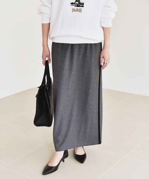 anew タイトスカート quaranciel:〈手洗い可能〉カット ジョーゼット サイド ライン