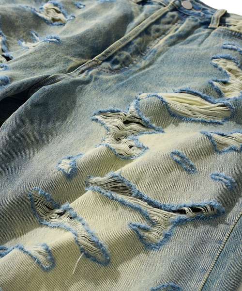 mnml(ミニマル)の「【mnml/ミニマル】BAGGY DISTRESSED DENIM 24ML-AW393D(デニムパンツ・メンズ・ブルー・LARGE/MEDIUM/SMALL/X-LARGE)」の7枚目の写真