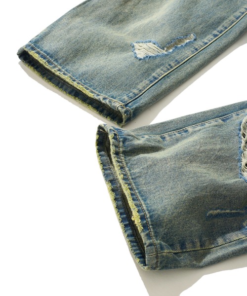 mnml(ミニマル)の「【mnml/ミニマル】BAGGY DISTRESSED DENIM 24ML-AW393D(デニムパンツ・メンズ・ブルー・LARGE/MEDIUM/SMALL/X-LARGE)」の8枚目の写真