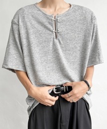NOWLE（ノウル）の「【NOWLE】メタルホック キーネック リブ Tシャツ（Tシャツ/カットソー・メンズ）」