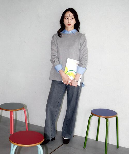 UNTITLED（アンタイトル）の「◆【グレー/ブルー/ジーンズ】ソフトワイドデニムパンツ（デニムパンツ・レディース・ブルー系その他/グレー・03/02/01/00/50/48/46/44/42/04）」の5枚目の写真