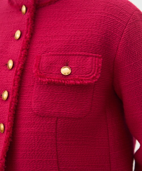 ブークレーファンシー クルーネックジャケット（ノーカラージャケット