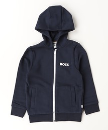 Hugo Boss ロゴプリント入りキッズジップアップパーカー HUGO - Kids' zip-up hoodie with logo print - Red