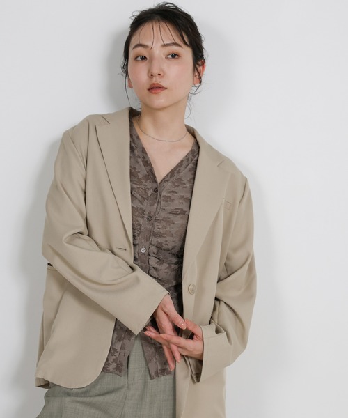 select MOCA（セレクトモカ）の「カットジャガードVネックカーディガン（カーディガン/ボレロ・レディース・グレイッシュベージュ/ブラウン/ブラック・FREE）」の10枚目の写真