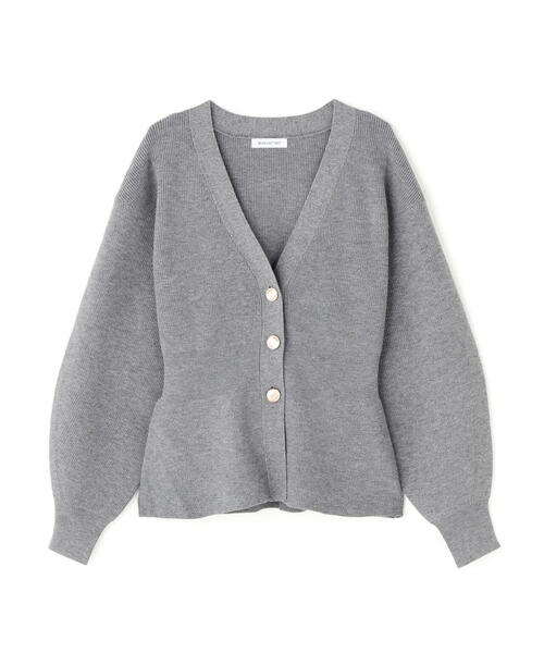 NATURAL BEAUTY BASIC（ナチュラルビューティーベーシック）の「◇ペプラムフォルムカーディガン（カーディガン/ボレロ・レディース・イエロー/ワイン/グレー・FREE）」の4枚目の写真