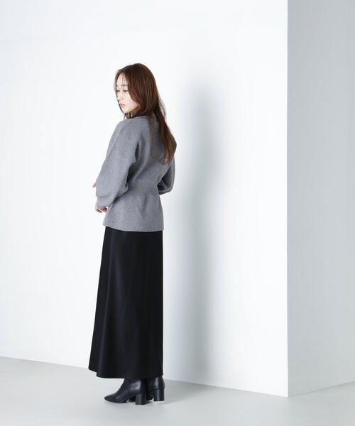 NATURAL BEAUTY BASIC（ナチュラルビューティーベーシック）の「◇ペプラムフォルムカーディガン（カーディガン/ボレロ・レディース・イエロー/ワイン/グレー・FREE）」の13枚目の写真