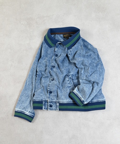 MARKEY'S（マーキーズ）の「デニムブルゾン/セットアップ可能（デニムジャケット・キッズ・ブラック/ブルー・150/140/130/120/110/100/90）」の4枚目の写真
