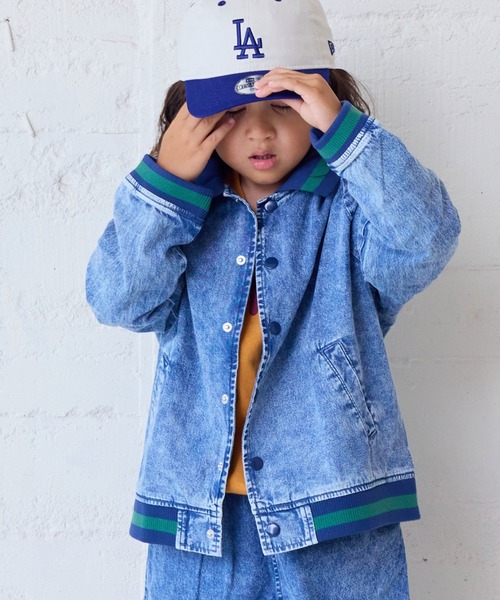 MARKEY'S（マーキーズ）の「デニムブルゾン/セットアップ可能（デニムジャケット・キッズ・ブラック/ブルー・150/140/130/120/110/100/90）」の5枚目の写真