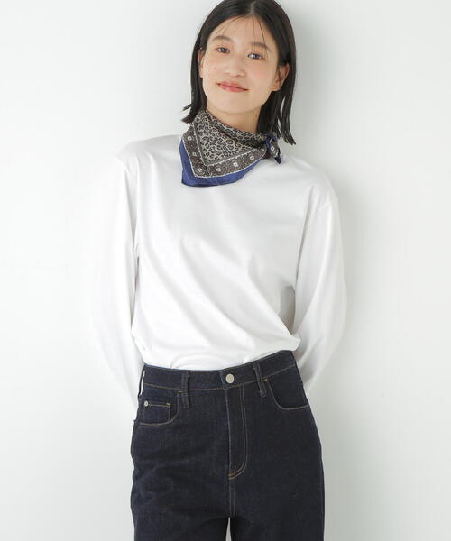 human woman(ヒューマンウーマン)の「◆ゼロロックコットンスムースカットソー(Tシャツ/カットソー・レディース・ホワイト・MEDIUM)」の2枚目の写真