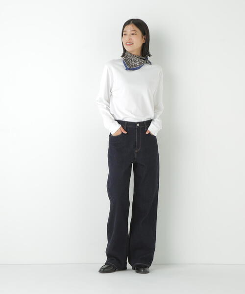 human woman(ヒューマンウーマン)の「◆ゼロロックコットンスムースカットソー(Tシャツ/カットソー・レディース・ホワイト・MEDIUM)」の3枚目の写真