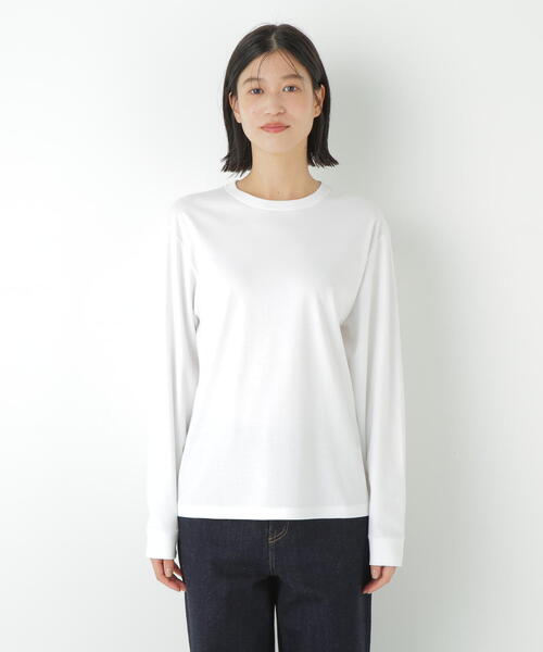 human woman(ヒューマンウーマン)の「◆ゼロロックコットンスムースカットソー(Tシャツ/カットソー・レディース・ホワイト・MEDIUM)」の4枚目の写真