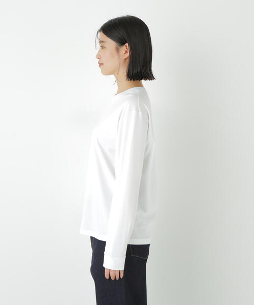 human woman(ヒューマンウーマン)の「◆ゼロロックコットンスムースカットソー(Tシャツ/カットソー・レディース・ホワイト・MEDIUM)」の5枚目の写真