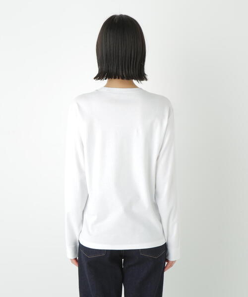 human woman(ヒューマンウーマン)の「◆ゼロロックコットンスムースカットソー(Tシャツ/カットソー・レディース・ホワイト・MEDIUM)」の6枚目の写真