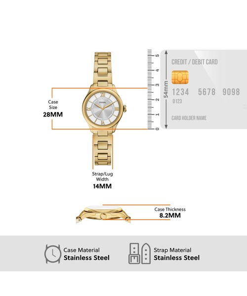 FOSSIL(フォッシル)の「フォッシル 腕時計 レディース アナログ ステンレス ES5421(アナログ腕時計・レディース・ゴールド・FREE)」の5枚目の写真