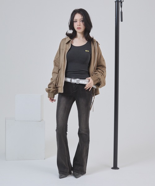 ENVYM(アンビー)の「ビックポケットスェードブルゾン(ブルゾン・レディース・グレー/ベージュ・FREE)」の12枚目の写真