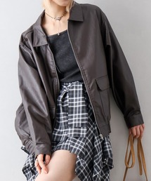 フェイクレザーZipブルゾン