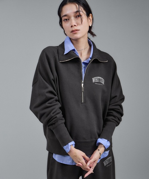 WEB限定】ビンテージライクハーフジップスウェット［セットアップ対応